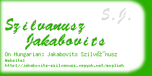 szilvanusz jakabovits business card